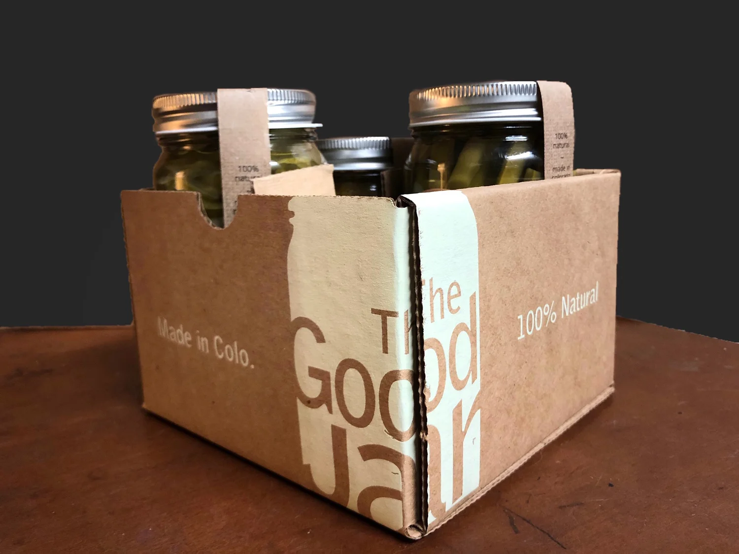 The Good Jar custom screen printed boxes Louisville Colorado ATMOS Printing