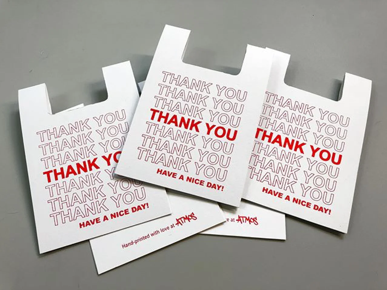 ATMOS Printing custom screen printed thank you cards Colorado