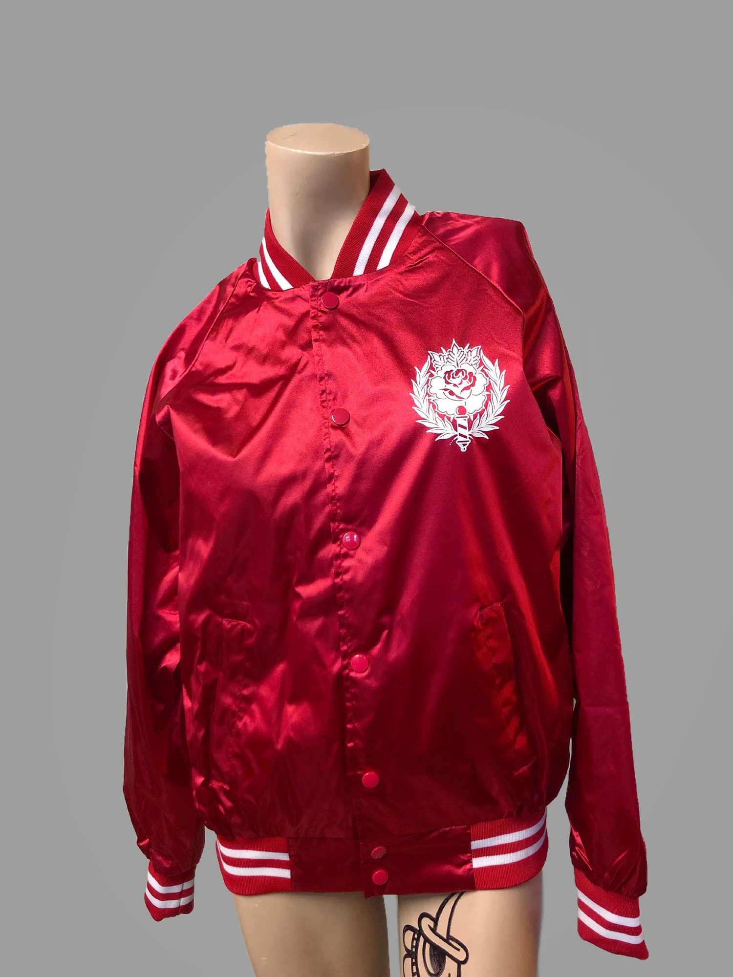 Custom screen printed satin bomber jacket Colorado