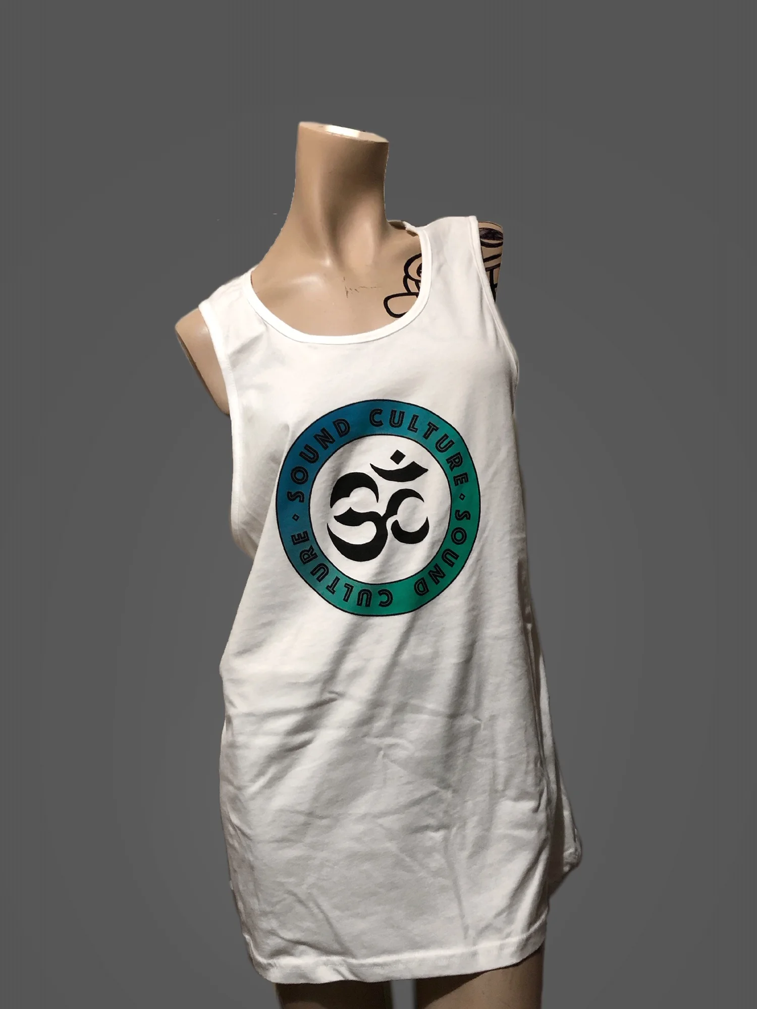 Sound Culture gradient Om circle simulated process screen printed tank Colorado