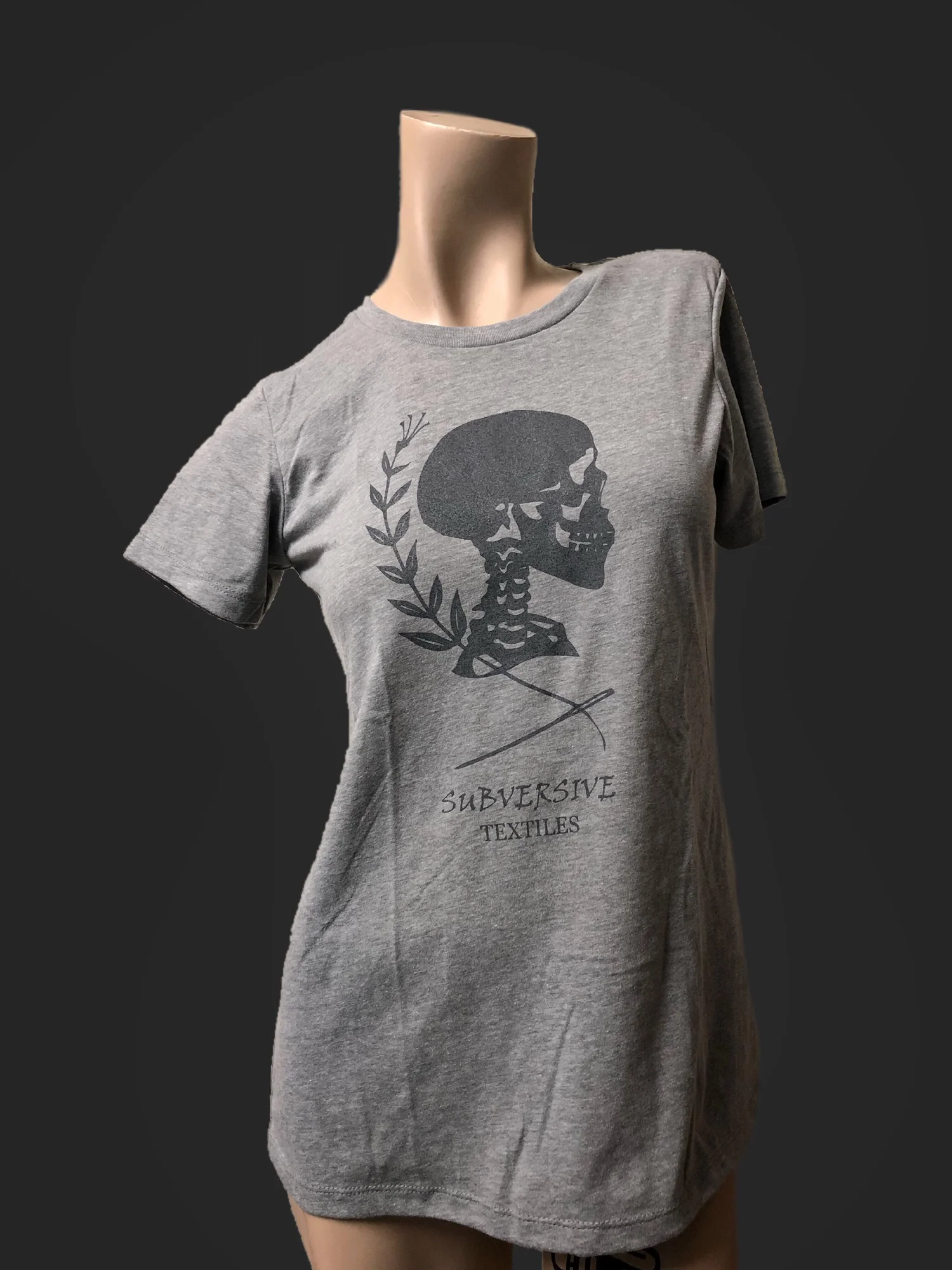 Subversive Textiles skull botanical screen printed tee Colorado