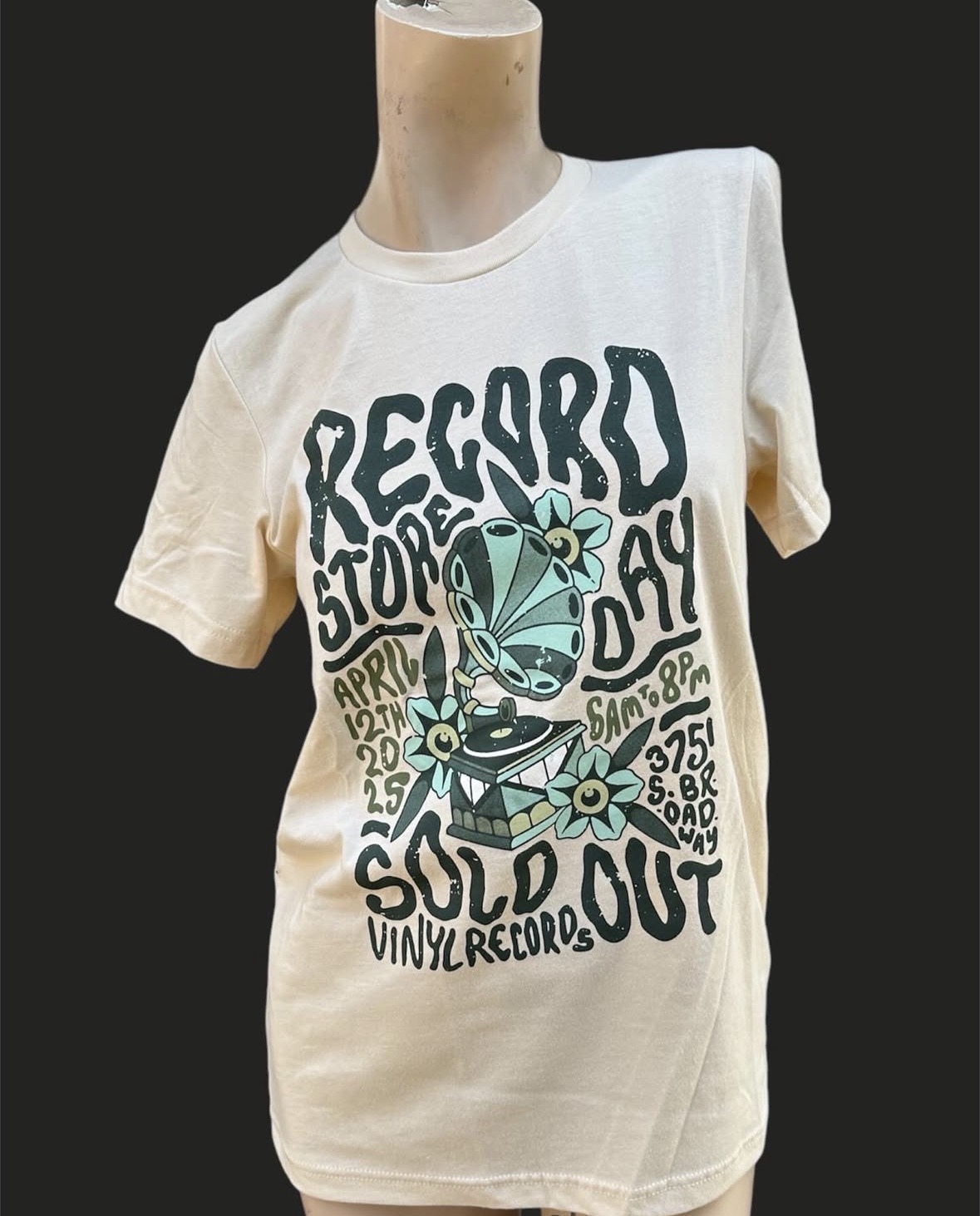 Sold Out Vinyl record store day custom screen printed t-shirt Colorado ATMOS Printing