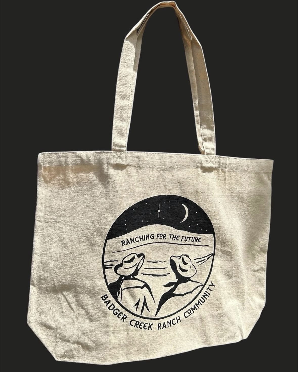Badger Creek Ranch custom screen printed tote bag Colorado ATMOS Printing